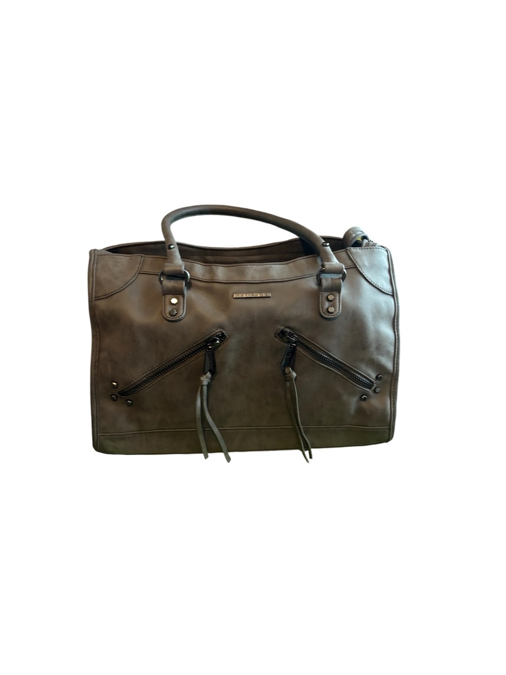 Tote Bag with Dual Zipper Front Pockets Like New